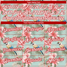 Загрузить изображение в средство просмотра галереи, Custom Teal White-Red 3D Pattern Design Tropical Hawaii Flower With Bird Performance T-Shirt