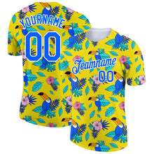 Загрузить изображение в средство просмотра галереи, Custom Yellow Royal-White 3D Pattern Design Tropical Hawaii Plant With Bird Performance T-Shirt