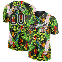 Загрузить изображение в средство просмотра галереи, Custom Black White 3D Pattern Design Tropical Hawaii Plant With Bird Performance T-Shirt