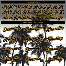 Загрузить изображение в средство просмотра галереи, Custom Gray Black-Old Gold 3D Pattern Design Tropical Hawaii Palms Trees Performance T-Shirt