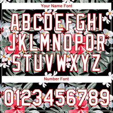 Загрузить изображение в средство просмотра галереи, Custom Black White-Red 3D Pattern Design Tropical Hawaii Plant Performance T-Shirt