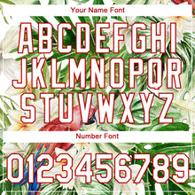 Загрузить изображение в средство просмотра галереи, Custom White Red 3D Pattern Design Tropical Hawaii Plant With Bird Performance T-Shirt