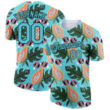 Load image into Gallery viewer, Custom Lakes Blue Black 3D Pattern Design Summer Holiday Fruit Performance T-Shirt