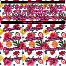 Load image into Gallery viewer, Custom White Pink-Black 3D Pattern Design Summer Holiday Fruit And Flower Performance T-Shirt