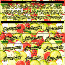 Load image into Gallery viewer, Custom White Neon Yellow-Black 3D Pattern Design Summer Holiday Fruit Performance T-Shirt