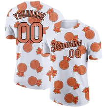 Load image into Gallery viewer, Custom White Bay Orange-Black 3D Pattern Design Medals Performance T-Shirt