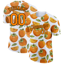 Load image into Gallery viewer, Custom White Bay Orange-Black 3D Pattern Design Summer Holiday Fruit Performance T-Shirt