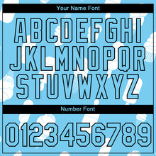 Laden Sie das Bild in den Galerie-Viewer, Custom Sky Blue Black-White 3D Pattern Design Summer Holiday Ice Cream Performance T-Shirt