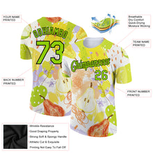 Load image into Gallery viewer, Custom White Neon Green-Black 3D Pattern Design Summer Holiday Fruit Performance T-Shirt