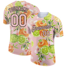 Load image into Gallery viewer, Custom Light Pink Black 3D Pattern Design Summer Holiday Fruit Performance T-Shirt
