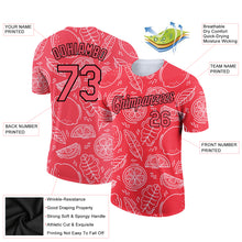 Load image into Gallery viewer, Custom Neon Pink Black 3D Pattern Design Summer Holiday Fruit Performance T-Shirt