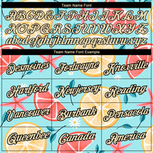 Laden Sie das Bild in den Galerie-Viewer, Custom Sky Blue City Cream-Black 3D Pattern Design Summer Holiday Fruit And Flower Performance T-Shirt