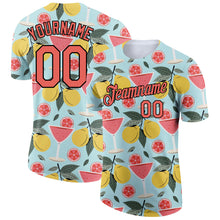 Load image into Gallery viewer, Custom Green Medium Pink-Black 3D Pattern Design Summer Holiday Fruit Performance T-Shirt