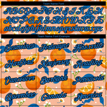 Загрузить изображение в средство просмотра галереи, Custom Orange Blue-Black 3D Pattern Design Summer Holiday Fruit And Flower Performance T-Shirt