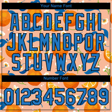 Загрузить изображение в средство просмотра галереи, Custom Orange Blue-Black 3D Pattern Design Summer Holiday Fruit And Flower Performance T-Shirt