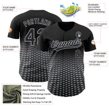 Charger l'image dans la galerie, Custom Black Gray 3D Pattern Design Gradient Lines Authentic Baseball Jersey