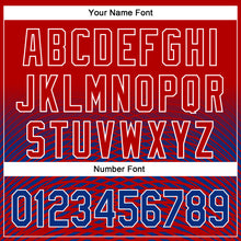 Laden Sie das Bild in den Galerie-Viewer, Custom Red Royal-White 3D Pattern Design Gradient Lines Authentic Baseball Jersey