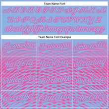 Load image into Gallery viewer, Custom Light Blue Pink 3D Pattern Design Gradient Lines Authentic Baseball Jersey