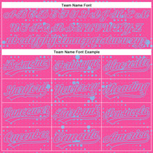 Load image into Gallery viewer, Custom Pink Light Blue 3D Pattern Design Geometric Halftone Dots Authentic Baseball Jersey