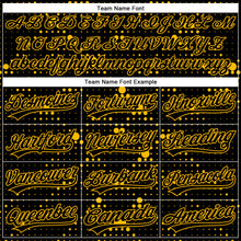 Load image into Gallery viewer, Custom Black Gold 3D Pattern Design Geometric Halftone Dots Authentic Baseball Jersey