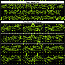 Load image into Gallery viewer, Custom Black Neon Green 3D Pattern Design Geometric Halftone Dots Authentic Baseball Jersey