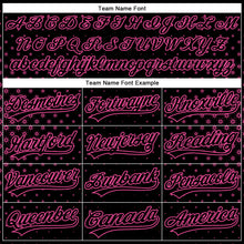 Load image into Gallery viewer, Custom Black Pink 3D Pattern Design Geometric Stars Authentic Baseball Jersey