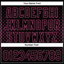 Load image into Gallery viewer, Custom Black Pink 3D Pattern Design Geometric Stars Authentic Baseball Jersey