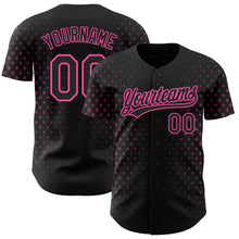 Load image into Gallery viewer, Custom Black Pink 3D Pattern Design Geometric Stars Authentic Baseball Jersey