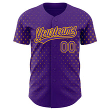 Charger l'image dans la galerie, Custom Purple Gold 3D Pattern Design Geometric Stars Authentic Baseball Jersey