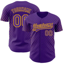Charger l'image dans la galerie, Custom Purple Gold 3D Pattern Design Geometric Stars Authentic Baseball Jersey