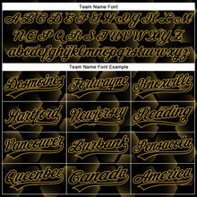 Load image into Gallery viewer, Custom Black Old Gold 3D Pattern Design Halftone Geometric Shapes Authentic Baseball Jersey