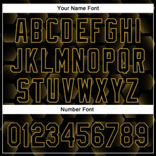 Load image into Gallery viewer, Custom Black Old Gold 3D Pattern Design Halftone Geometric Shapes Authentic Baseball Jersey