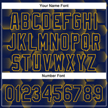 Charger l'image dans la galerie, Custom Navy Gold 3D Pattern Design Halftone Geometric Shapes Authentic Baseball Jersey