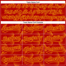 Charger l'image dans la galerie, Custom Red Gold 3D Pattern Design Halftone Geometric Shapes Authentic Baseball Jersey