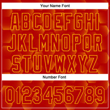 Charger l'image dans la galerie, Custom Red Gold 3D Pattern Design Halftone Geometric Shapes Authentic Baseball Jersey