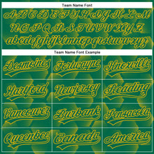 Load image into Gallery viewer, Custom Kelly Green Gold 3D Pattern Design Halftone Geometric Shapes Authentic Baseball Jersey