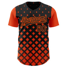 Load image into Gallery viewer, Custom Black Orange 3D Pattern Design Geometric Shapes Authentic Baseball Jersey