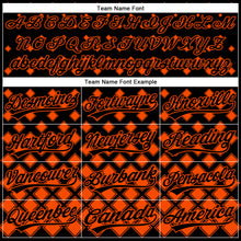 Load image into Gallery viewer, Custom Black Orange 3D Pattern Design Geometric Shapes Authentic Baseball Jersey
