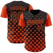 Load image into Gallery viewer, Custom Black Orange 3D Pattern Design Geometric Shapes Authentic Baseball Jersey