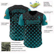 Загрузить изображение в средство просмотра галереи, Custom Black Teal 3D Pattern Design Geometric Shapes Authentic Baseball Jersey