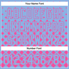 Load image into Gallery viewer, Custom Light Blue Pink 3D Pattern Design Geometric Shapes Authentic Baseball Jersey