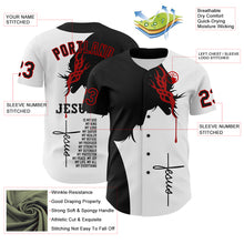 Загрузить изображение в средство просмотра галереи, Custom White Black-Red 3D Pattern Design Religion Jesus Christ Authentic Baseball Jersey