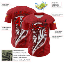 Laden Sie das Bild in den Galerie-Viewer, Custom Red Black 3D Pattern Design Religion Jesus Christc Authentic Baseball Jersey