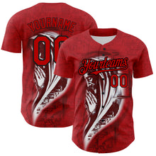 Laden Sie das Bild in den Galerie-Viewer, Custom Red Black 3D Pattern Design Religion Jesus Christc Authentic Baseball Jersey