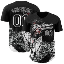 Load image into Gallery viewer, Custom Black White 3D Pattern Design Religion Jesus Christ Authentic Baseball Jersey