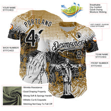 Laden Sie das Bild in den Galerie-Viewer, Custom Old Gold Black 3D Pattern Design Religion Jesus Christ Authentic Baseball Jersey
