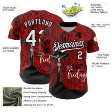 Load image into Gallery viewer, Custom Red White-Black 3D Pattern Design Religion Cross Jesus Christ Good Friday Authentic Baseball Jersey