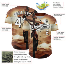 Load image into Gallery viewer, Custom Brown White-Black 3D Pattern Design Religion Cross Jesus Christ Good Friday Authentic Baseball Jersey