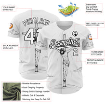 Load image into Gallery viewer, Custom White Black 3D Pattern Design Religion Cross Jesus Christ Good Friday Authentic Baseball Jersey