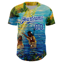 Charger l'image dans la galerie, Custom Royal White 3D Pattern Design Religion Jesus Christ Authentic Baseball Jersey